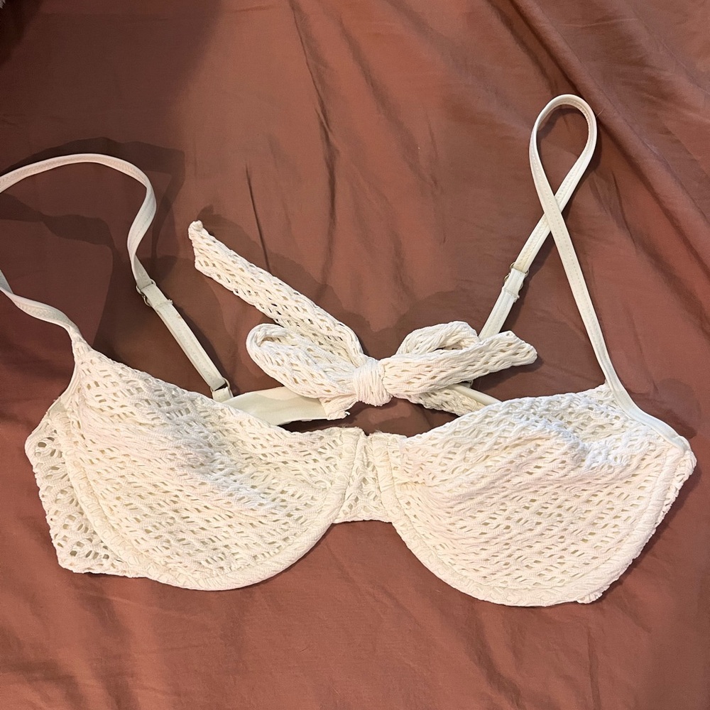 Monday swimwear maui bikini top ivory crochet